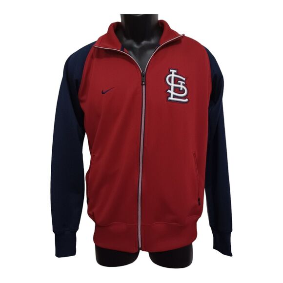 MLB St Louis Cardinals Nike Jacket Women’s Lg Blue/ Red- RUNS SMALL - Picture 1 of 9